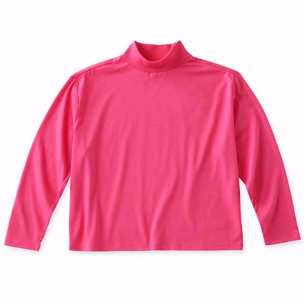 100% Cotton, NEW, Fushia Women's Cropped Mock T-Shirt, from Sporting Life, SM